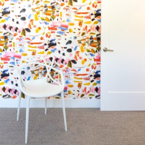Chair Shaped Like Cat Colorful Accent Wall