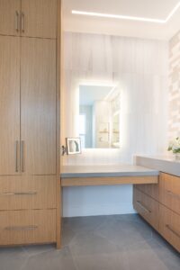 Makeup Vanity Custom Cabinetry Primary Bathroom