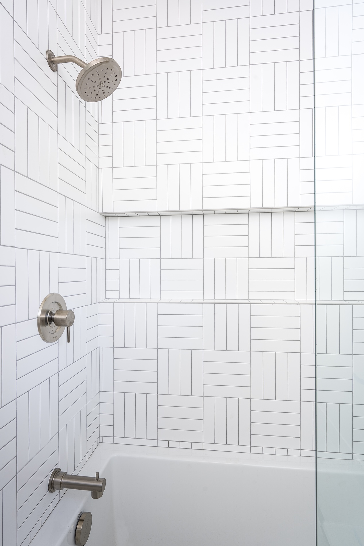 White Tile Shower Design Laura Abrams Design