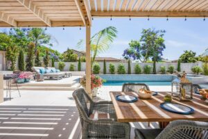 Backyard San Diego Pool And Dining Table