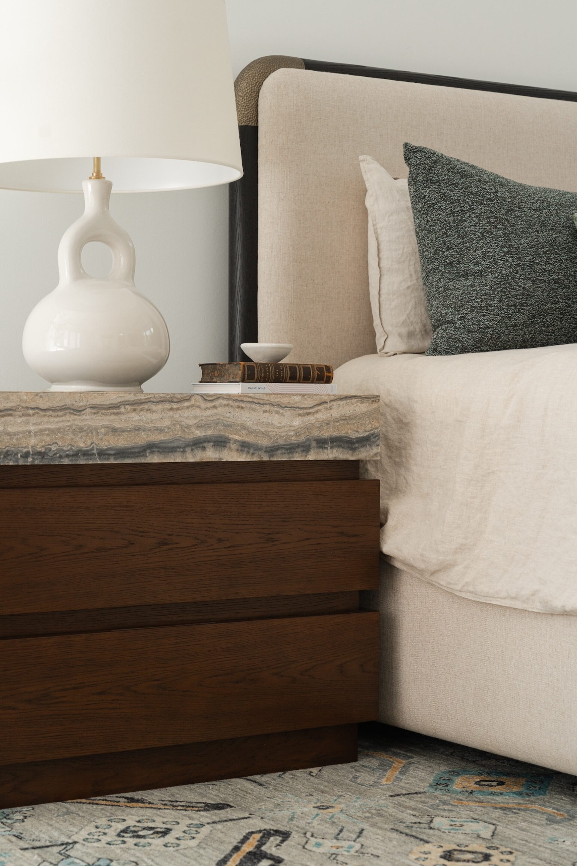 Bedroom Nightstand Detail Marble Top