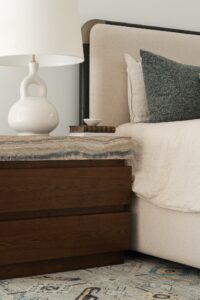 Bedroom Nightstand Detail Marble Top