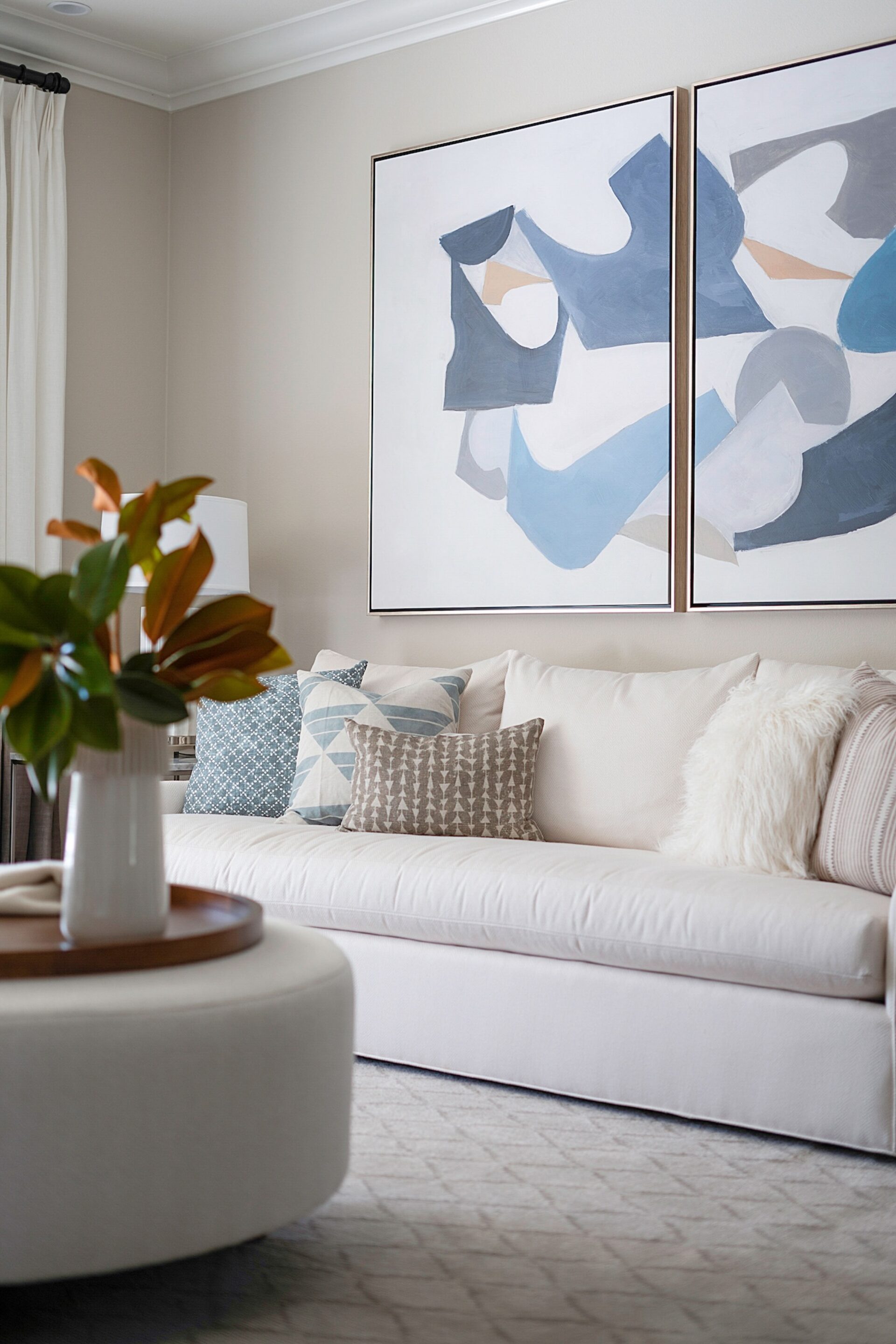 Cream Sofa Large Wall Art Living Room