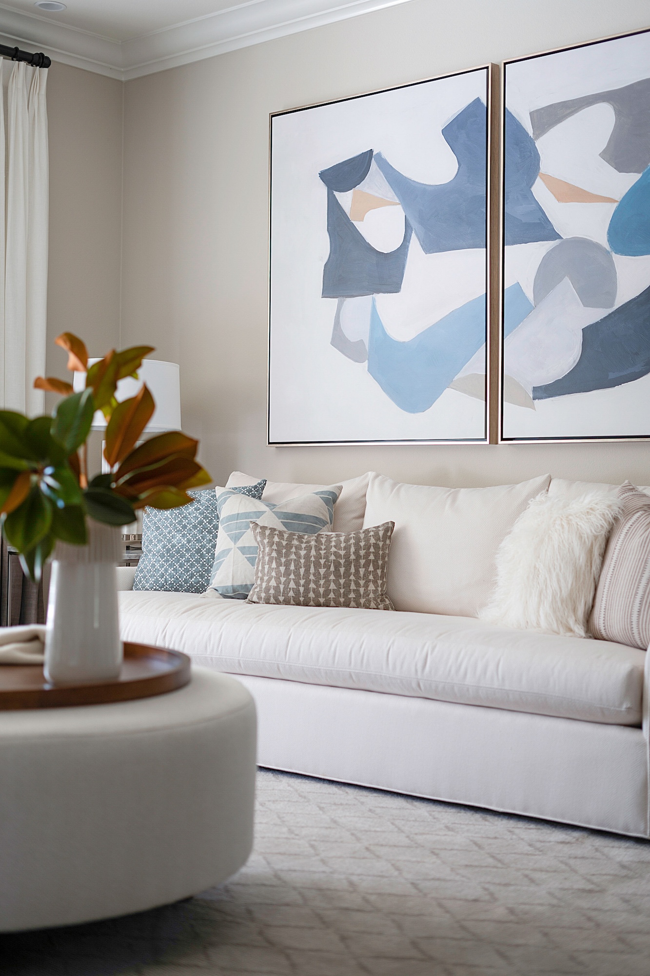 Cream Sofa Large Wall Art Living Room