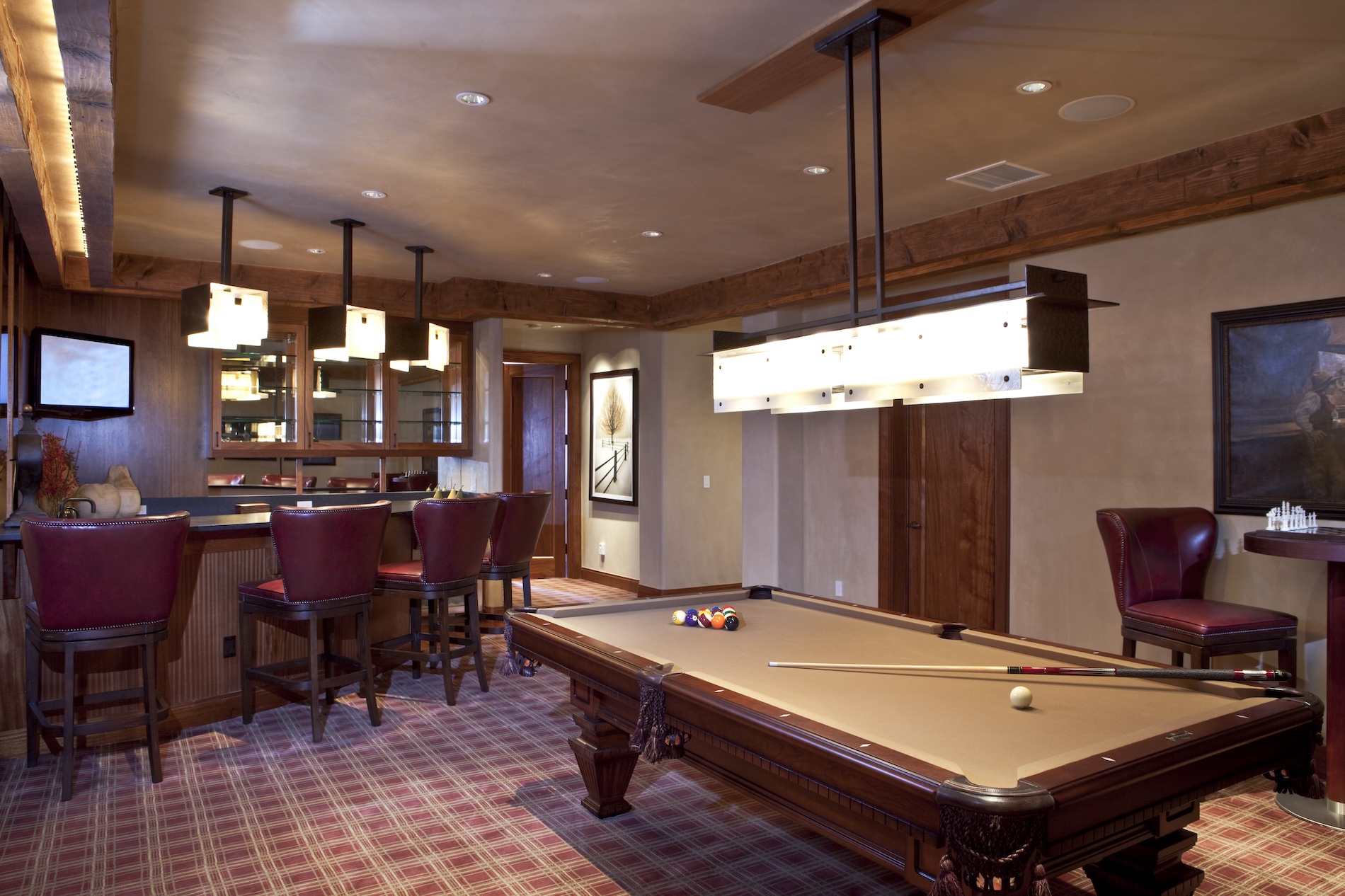 Custom Basement Design Bar Pool Table Telluride Co