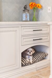 Custom Built In Dog Bed Under Cabinet