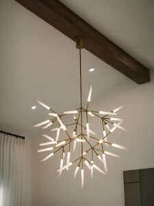 Custom Chandelier Living Room Interior Design