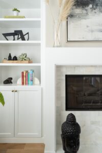 Fireplace Detail Built In Bookshelves White