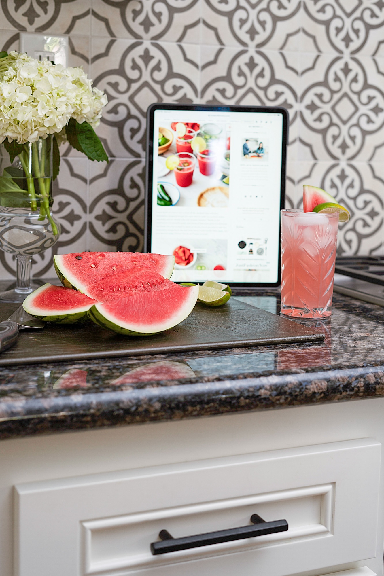 Kitchen Countertop Cutting Board With Watermelon