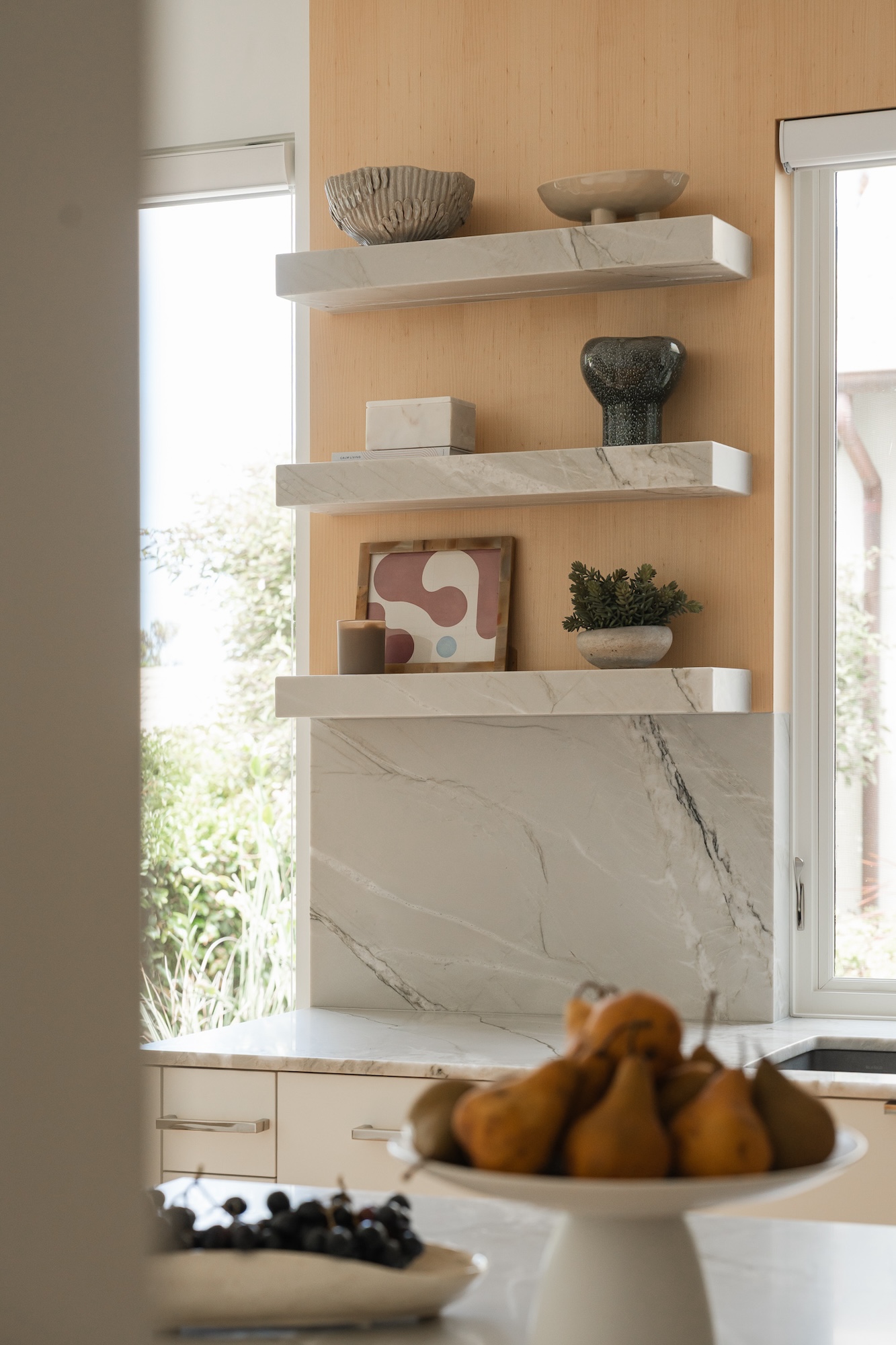La Jolla Kitchen Design Floating Shelves