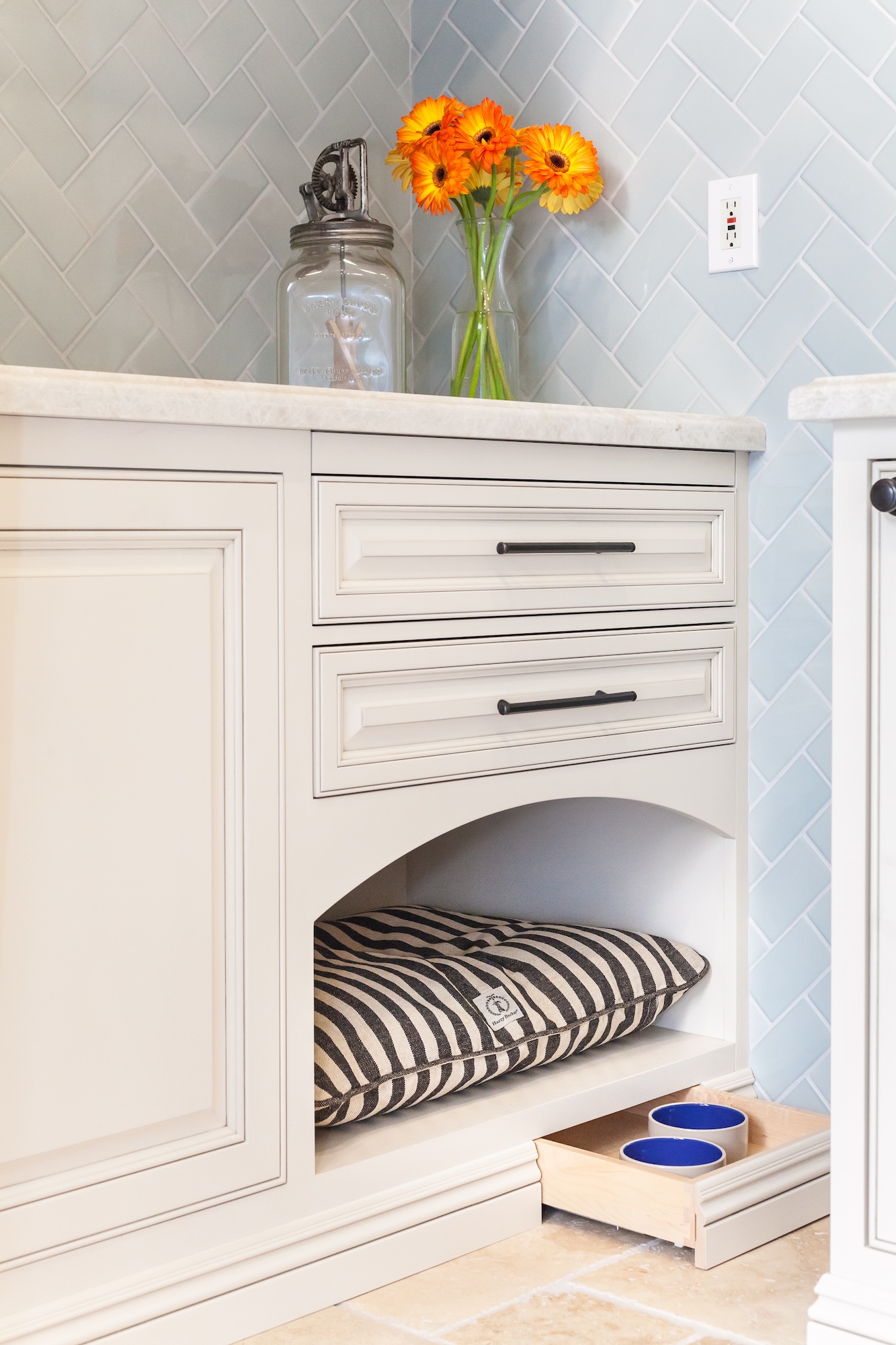 Laundry Room Cabinet With Dog Bed