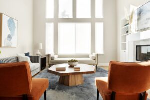 Laura Abrams Design Floor To Ceiling Windows In Living Room