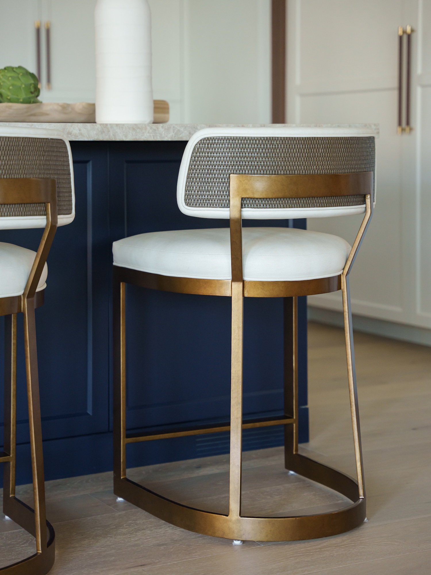 Laura Abrams Design Kitchen Island Stool Detail