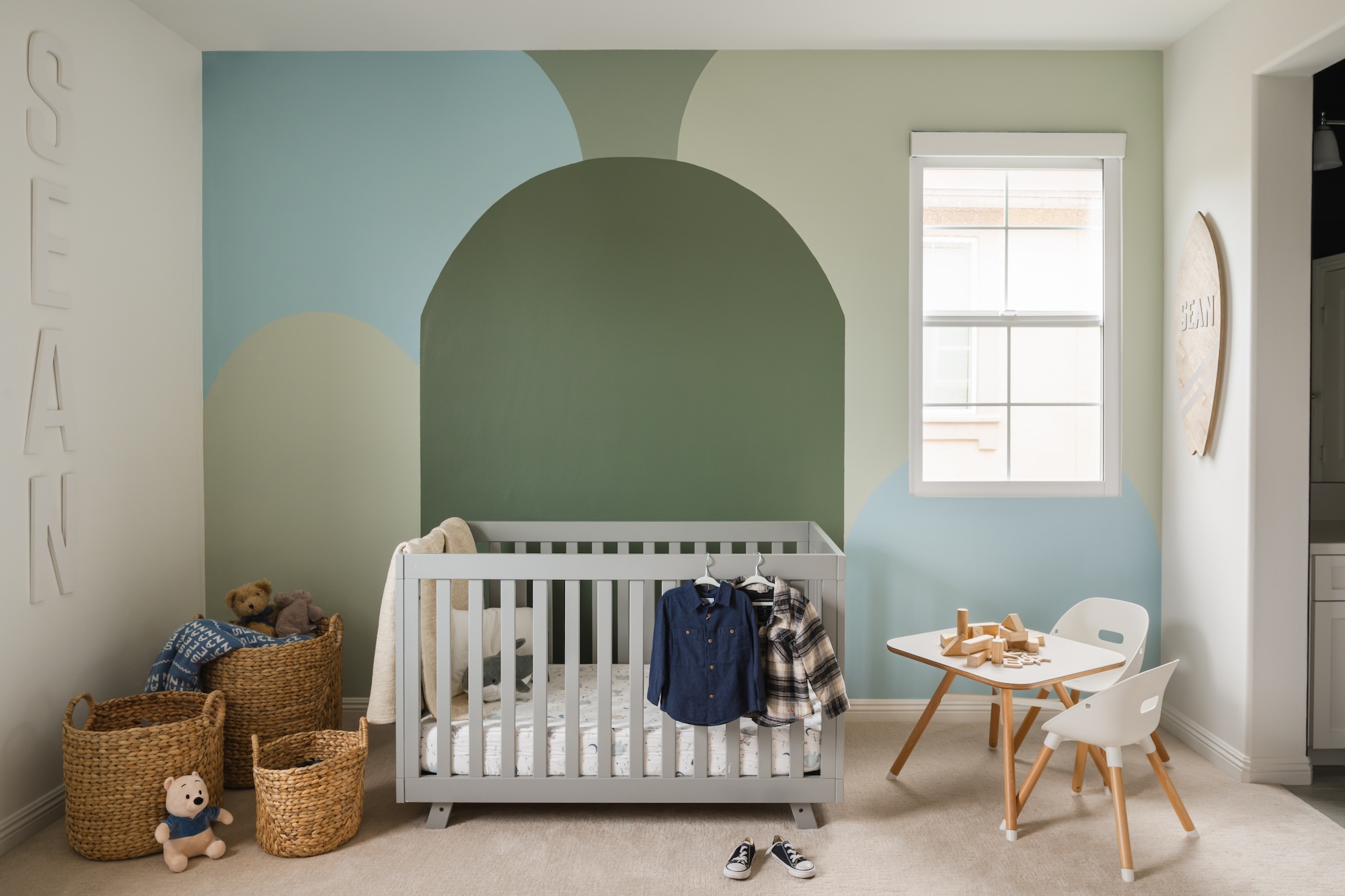 Nursery Interior Design Green And Blue