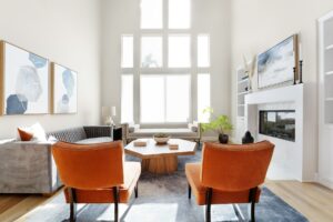 Orange Accent Chairs Living Room Laura Abrams Design