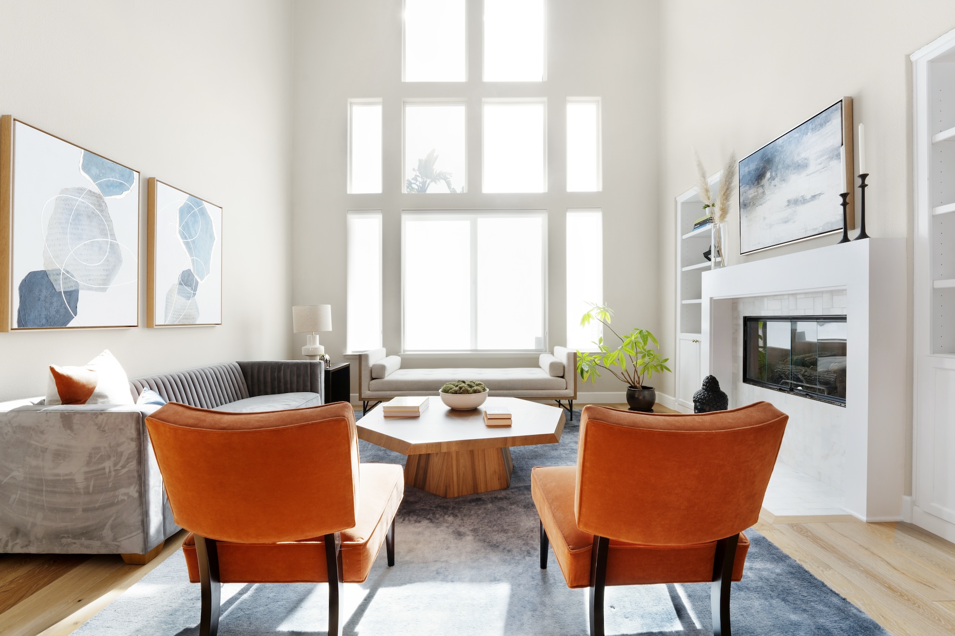 Orange Accent Chairs Living Room Laura Abrams Design