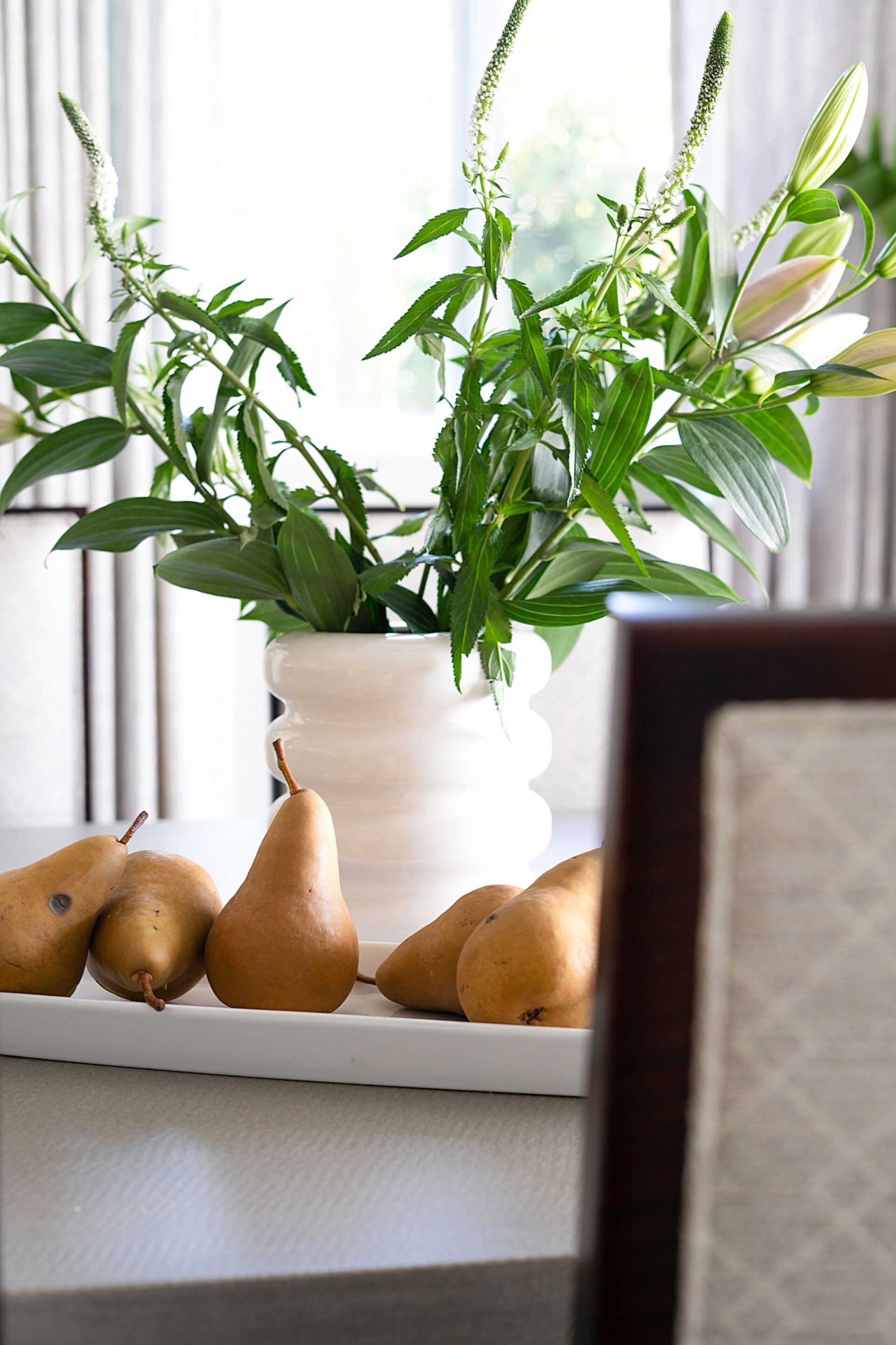 Pears In Tray Decorative Design