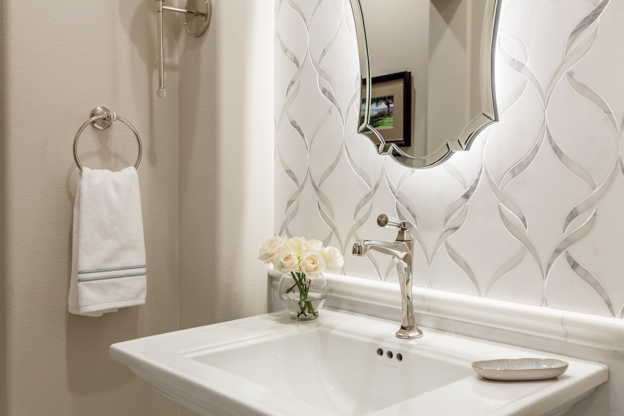 Powder Room Sink Detail Del Mar Ca