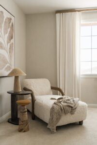 Primary Bedroom Boucle Chaise Lounge