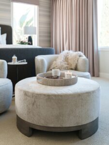 Round Ottoman With Tray Coffee Mug