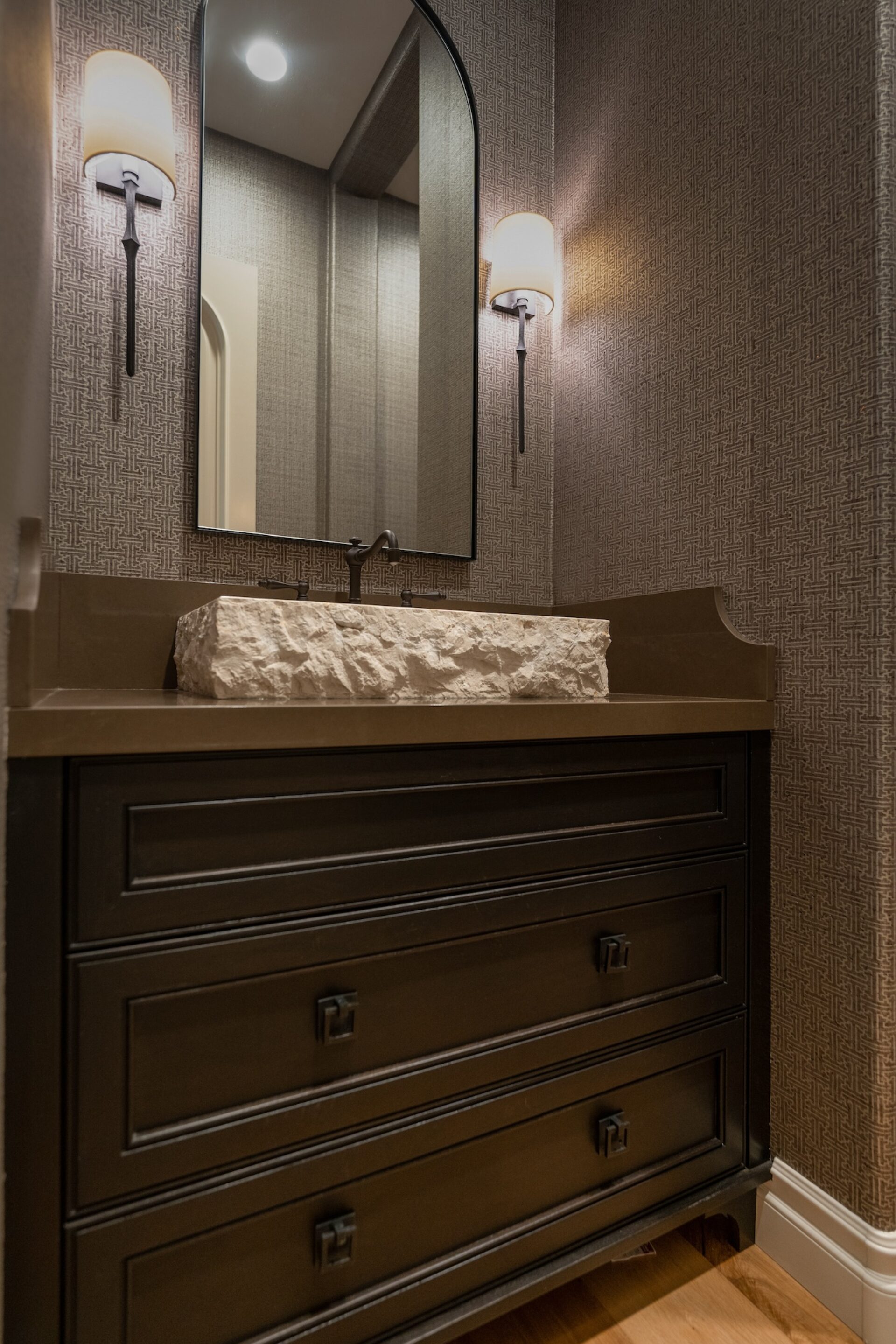 San Diego Ca Dark Powder Room Design