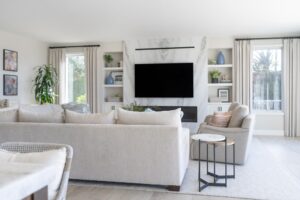 Tv Mounted Over Marble Fireplace