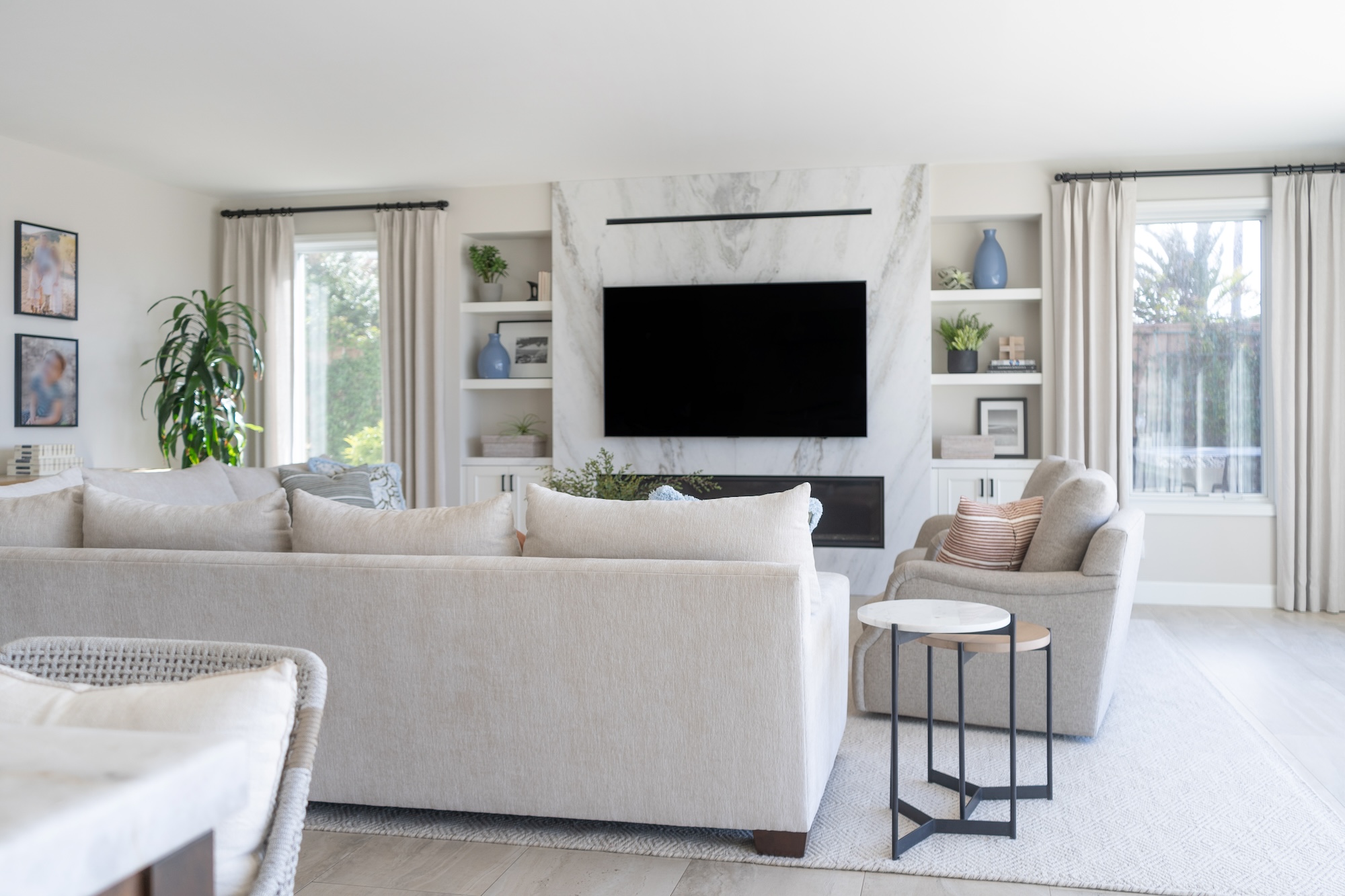 Tv Mounted Over Marble Fireplace
